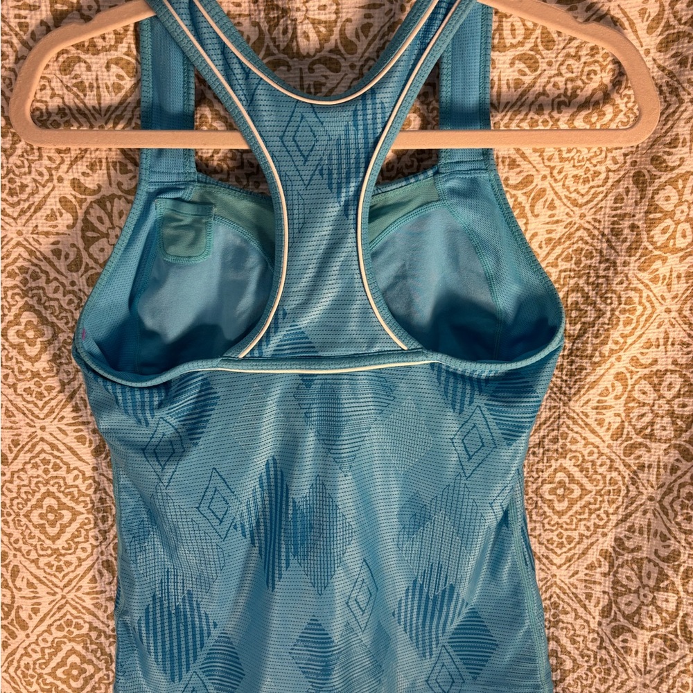 Nike Teal Blue Patterned Racerback Tank - Picture 4 of 7